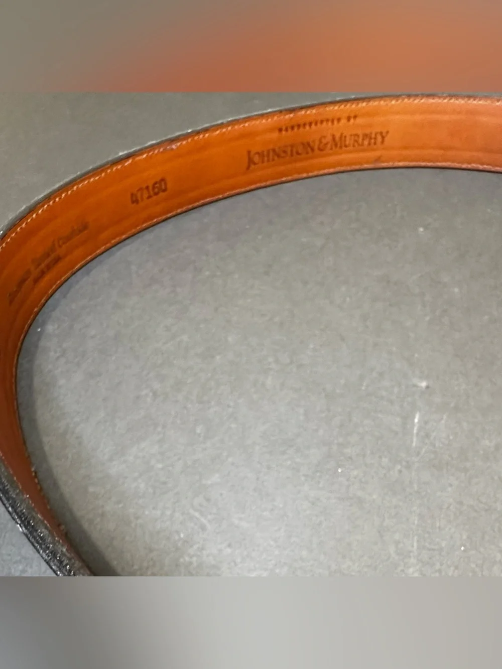 VTG 1980s-90s Johnston & Murphy High-End Black Leather Dress Belt 40